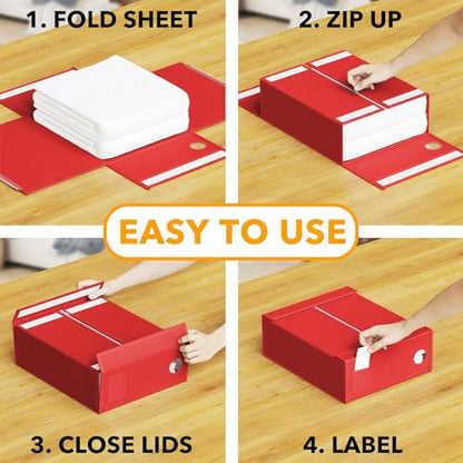 6 Pack Bed Sheet Organizers and Storage (6 Count)
