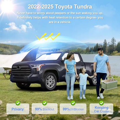 6pcs Car Window Shades for Toyota Tundra 2022 (6 Count)