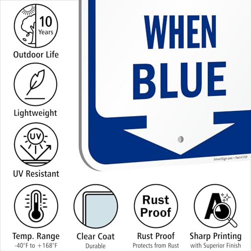 18 x 12 inch Icy Conditions When Blue Sign with Down Arrow