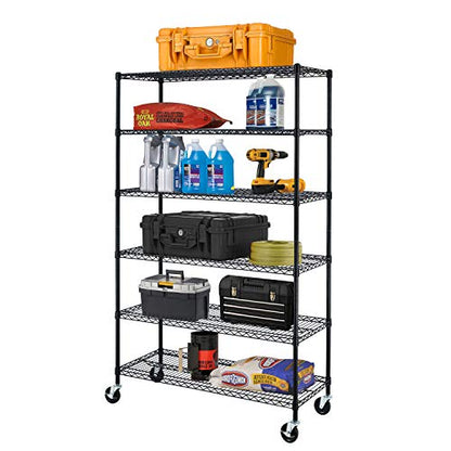 6 Tier Wire Shelf with Wheels