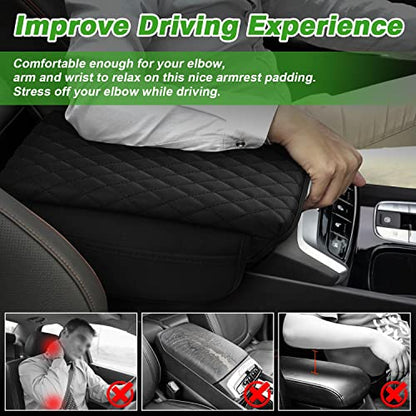 Center Console Cover Custom Fit for Hyundai Santa Cruz 2022 2023 2024 2025 2026 Armrest Cover Cushion Pad Santa Cruz Accessories PU Leather Armrest Seat Box Protector with Pockets Storage Bag