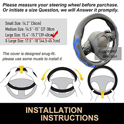 Large Size Comfy Grip Steering Wheel Cover 15.75In