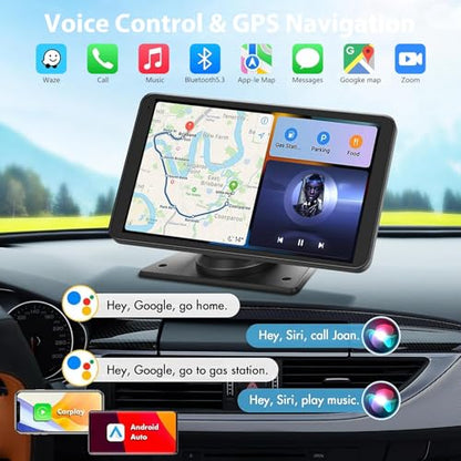 Carplay Screen for Car 7" HD Wireless Portable Car Play Touchscreen Stereo
