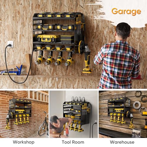 Power Tool Organizer Wall Mount with Charging Station