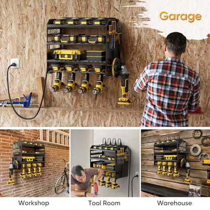 Power Tool Organizer Wall Mount with Charging Station