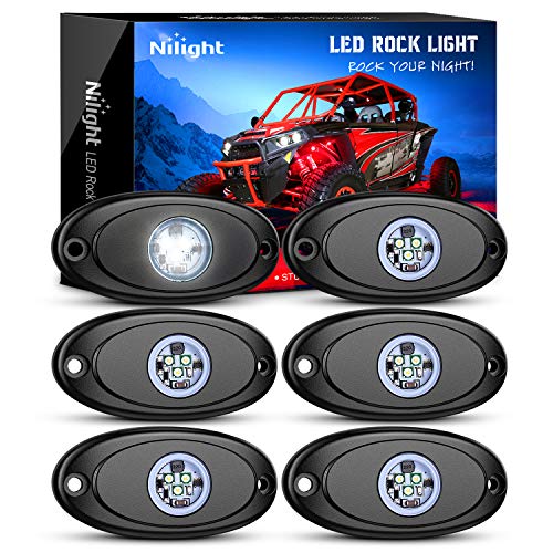 LED Rock Light 6PCS White Light Pods Waterproof Under Body Wheel Well Light Exterior Interior Lights for Car Truck Pickups ATV UTV SUV Motorcycle Boat (8 Count)