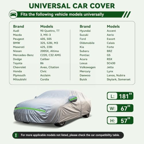 6 Layers Premium Sedan Car Cover Waterproof All Weather Weatherproof UV Sun Protection Snow Dust Storm Resistant Outdoor Exterior Custom Form