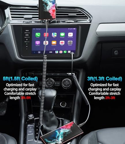 USB C to C Cable for Car 3FT&5FT (2 Count)