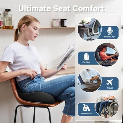 Large Cooling Gel Memory Foam Seat Cushion for Long Sitting