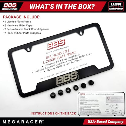 Authentic BBS Matte Black License Plate Frame