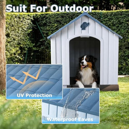 Durable Waterproof Plastic Dog House for Small to Medium Sized Dogs
