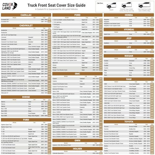 Premium Custom Fit Truck Car Seat Covers Front Seats Waterproof