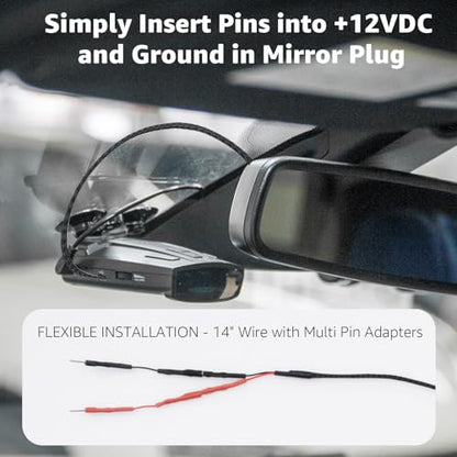 RJ11 Radar Detector Mirror Tap Hardwire Power Cord for Uniden R4 R7 R8 1PC