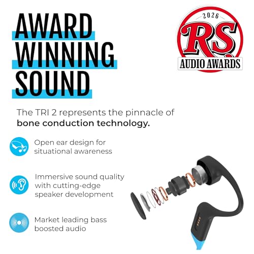 TRI 2 Multisport Waterproof Bone Conduction Open Ear Headphones