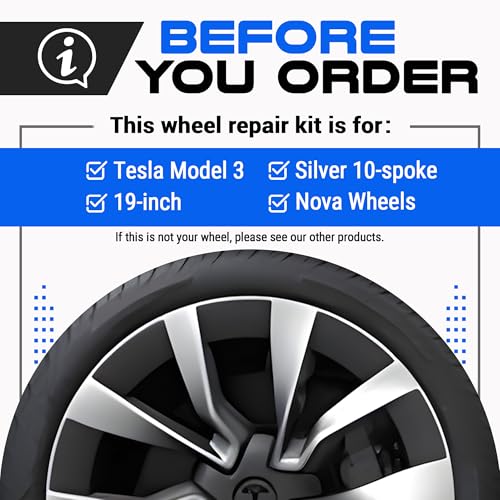 Premium Tesla Wheel Curb Rash Repair Kit for Model 3 19
