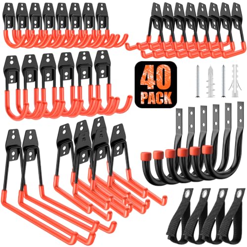 MKRUI 40 Pack Garage Hooks for Storage & Hanging Items