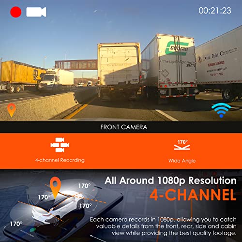 USA R4 4 Channel Dash Cam W