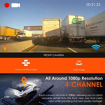 USA R4 4 Channel Dash Cam W