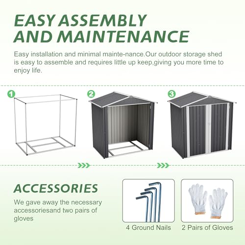 6' x 4' Outdoor Storage Shed