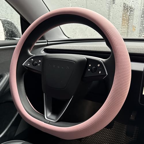 Nappa Leather Steering Wheel Cover for Tesla Model Y