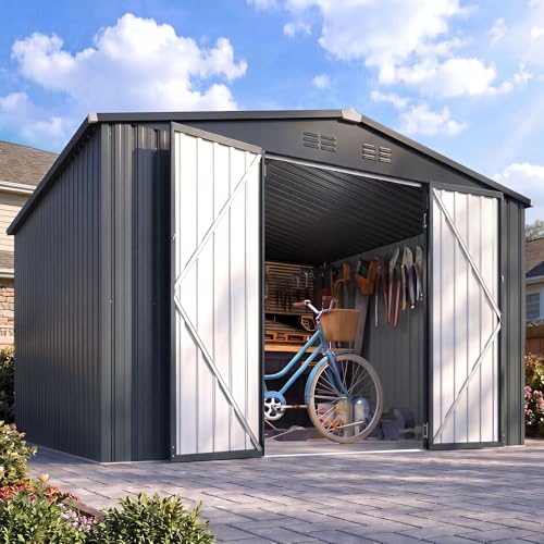 8' x 10' Waterproof Metal Outdoor Storage Shed