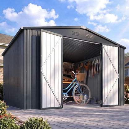 8' x 10' Waterproof Metal Outdoor Storage Shed