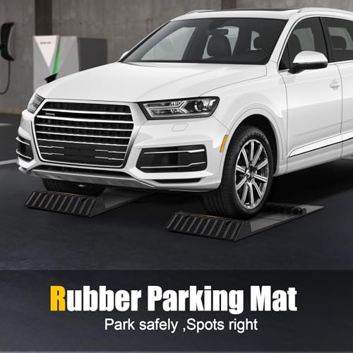 Rubber Garage Parking Mat 17.6 * 23.6 * 2.8" Heavy Duty Wheel Stoppers Anti