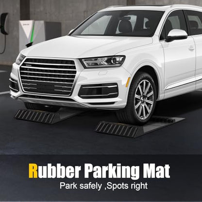 Rubber Garage Parking Mat 17.6 * 23.6 * 2.8" Heavy Duty Wheel Stoppers Anti