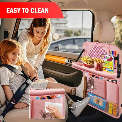 2Pack Car Backseat Organizer with Foldable Table Tray
