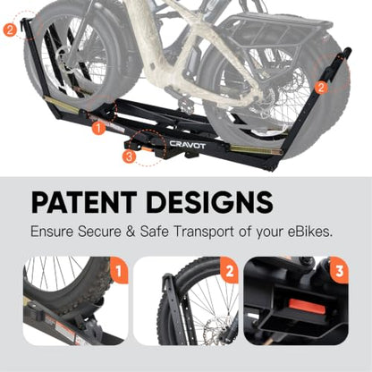 Ebike Racks for 2 Bikes Tow Hitch