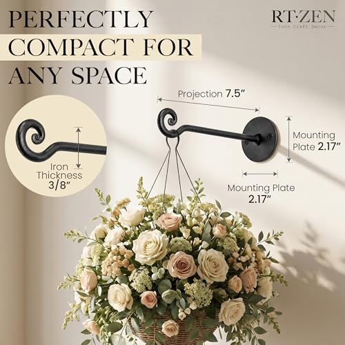 Plant Hangers Outdoor or Indoor Heavy Duty Wall Bracket Hooks (2 Count)