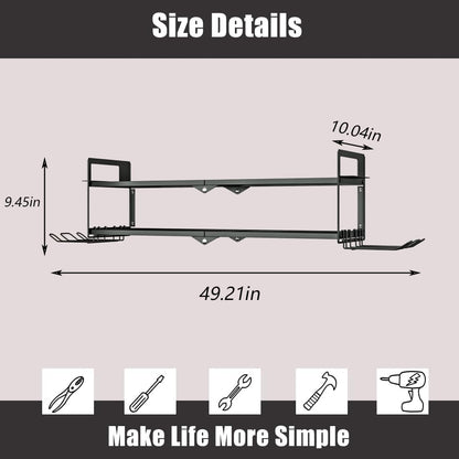 AZERPIAN Heavy Duty Power Tool Organizer Wall Mount for Drill and Cordless Tools Heavy Duty Rack for Garage Organization Workshop Pegboard (2 Layers 4 Slots)