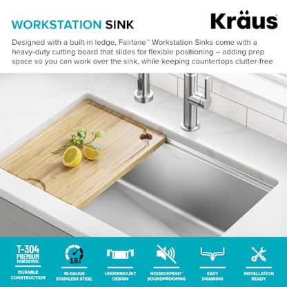 Fairlane 32 in Undermount Workstation Single Bowl 18