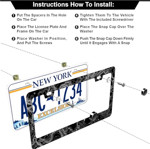 Topographic Map License Plate Frames