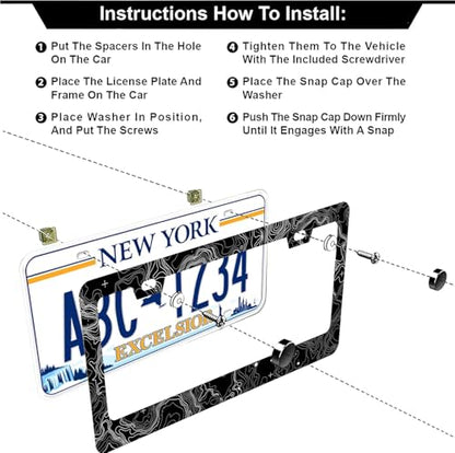 Topographic Map License Plate Frames