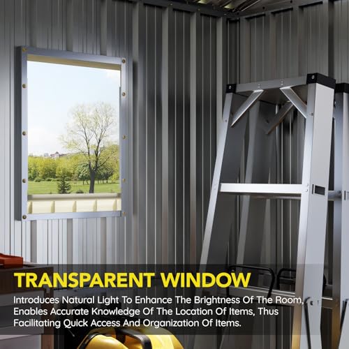 Outdoor Steel Storage Shed with Floor Frame