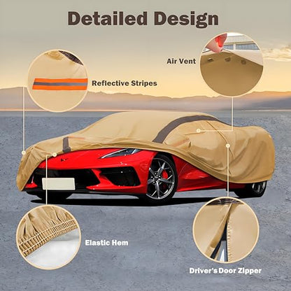 Car Cover Waterproof All Weather Compatible with Chevy Corvette C4 C5 C6 C7 C8