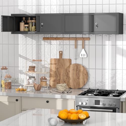 Metal Wall Cabinet with Lock and Doors