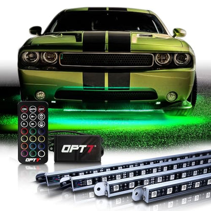 Aura RGB Aluminum Car Underglow Kit with Remote Control (4 Count)