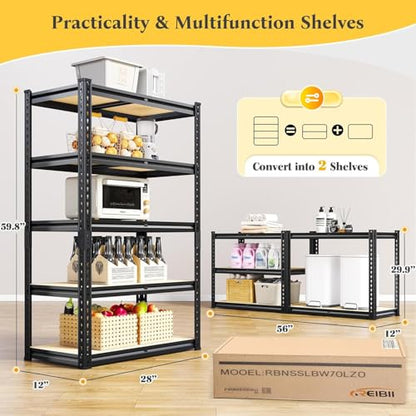 Storage Shelves with Smooth Edges for Garage Basement Shed Pantry
