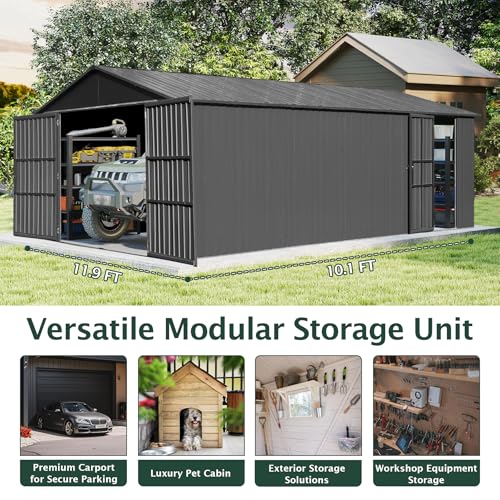 Domi 12'x20' Outdoor Metal Garage Shed
