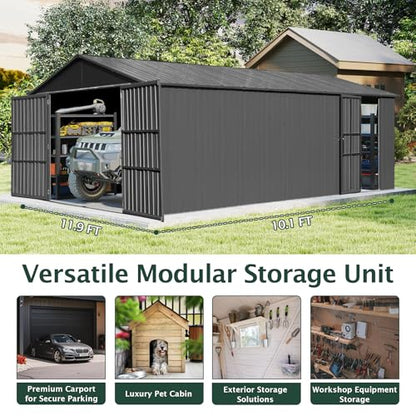 Domi 12'x20' Outdoor Metal Garage Shed