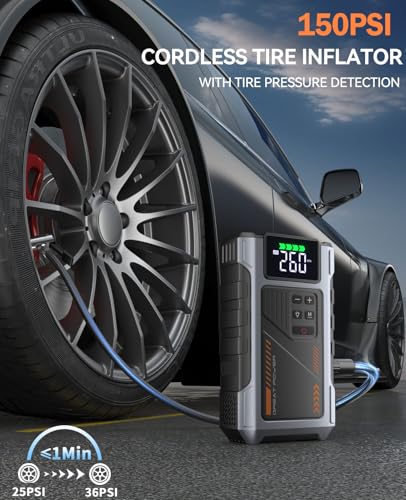 Car Battery Charger Jump Starter with Air Compressor