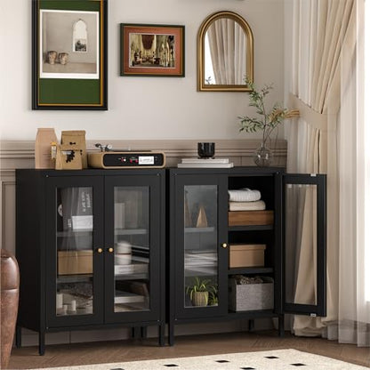 Metal Bathroom Cabinet with Glass Doors