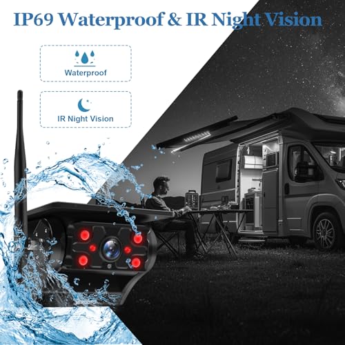 VK7 Magnetic Solar Wireless Backup Camera