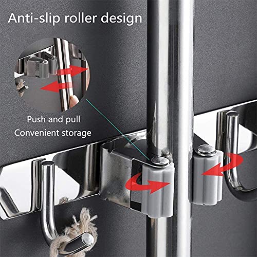 Broom Mop Holder Wall Mount Tool Hanger Organizer
