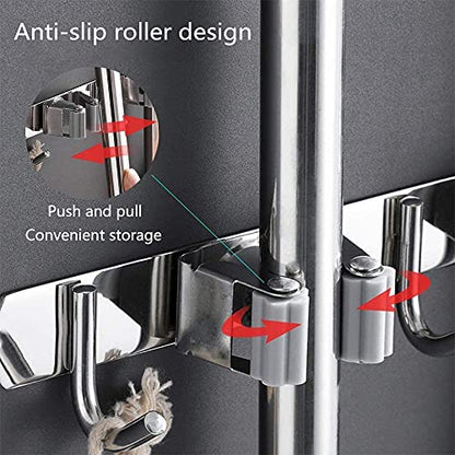 Broom Mop Holder Wall Mount Tool Hanger Organizer