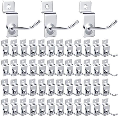 100 Pack Slatwall Hooks Silver Heavy Duty Slat Wall Hooks Metal Slatwall Accessories for Hanging Garage Retail Home Shop Display (100 Count)