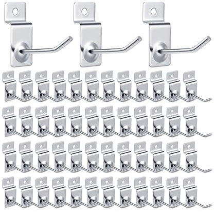 100 Pack Slatwall Hooks Silver Heavy Duty Slat Wall Hooks Metal Slatwall Accessories for Hanging Garage Retail Home Shop Display (100 Count)
