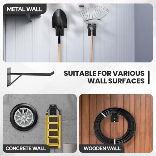 14" Large Heavy Duty Garage Hooks (4 Count)